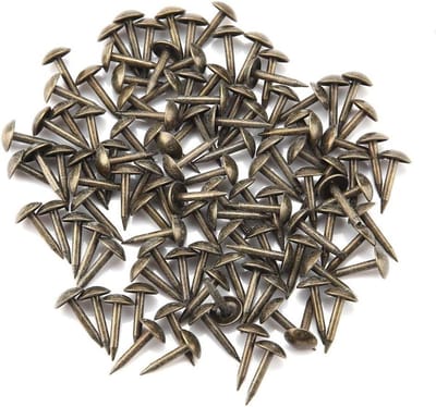 100 Stuks Ronde Krammen met Gebogen Hoofd - Dikke IJzeren Bevestigingen voor Meubels, Deuren en Klussen (6x12MM)