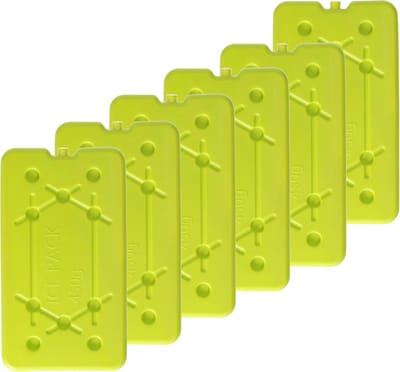 Plasticforte Koelelementen 450 gram - 6x - 14 x 25 x 1 cm - geel - Voor koelbox en koeltas