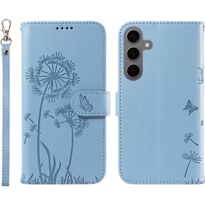 Comfycase Samsung S25 / S24 Dandelion Bookcase Hoesje Lichtblauw