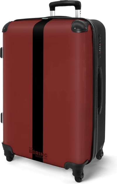 NoBoringSuitcases.com® - Koffer groot - Rolkoffer lichtgewicht - Rood met zwarte streep - Reiskoffer met 4 wielen - Reis trolley - Grote valies XL - Bagagekoffer op wieltjes - 20 kg bagage - Ruimbagage middelgroot