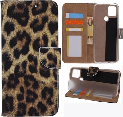 Portemonnee Book Case Hoesje Geschikt voor: Oppo A53 / Oppo A53s - Luipaard Print