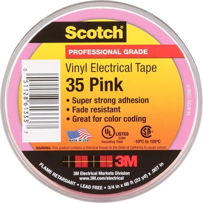 Isolatietape Vinyl - Elektrische Tape - Veilig Elektrisch Werk - Vlamvertragend Materiaal - 19mm X 20m - Roze