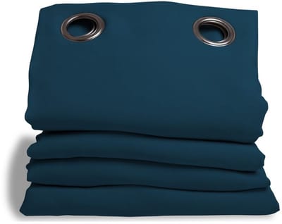 MOONDREAM DecibelControl™ 3in1 Anti-Ruisgordijn | Geluidsisolatie | Thermo Winter+Zomer | 100% Verduisterend | Gepatenteerde Technologie | EU-fabricaat | Oogjes | Blauw MC56 | 140B x 260L cm