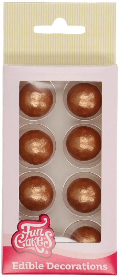 FunCakes Chocolade Balletjes - Chocolade Garnering - Brons Goud Set/8
