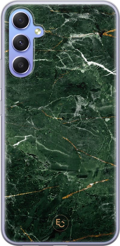 Hoesje geschikt voor Samsung Galaxy A34 - Marble jade green - Soft Case - TPU - Marmer - Groen - ELLECHIQ