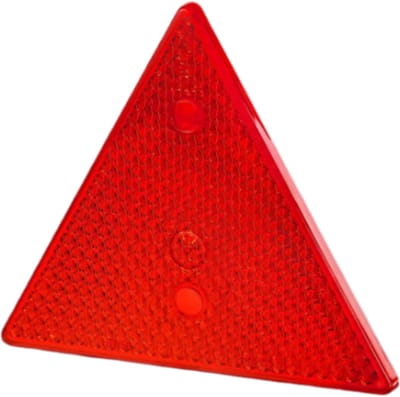 Rode reflectordriehoek met M5x14 mm bouten – zonder frame