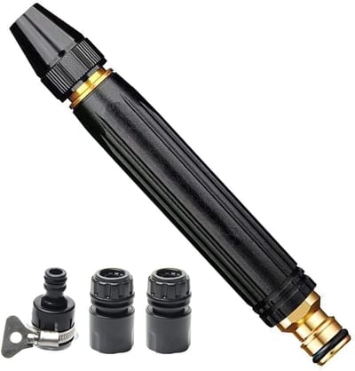 Verstelbare Slang Nozzle - Hogedruk Sproeier - Auto Wassen - Meerdere Sproei Patroon - 16.4 x 2.4 cm - Zwart