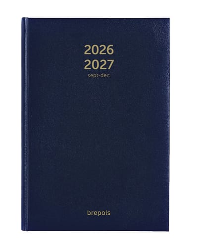 Brepols agenda 2026-2027 - Bretime LIMA - Schoolagenda - 16 maanden - 1 week per 2 pagina's - Gebonden - Weekoverzicht - Blauw - 14.8 x 21 cm
