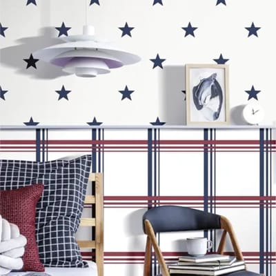 Noordwand - Behang - Friends - & - Coffee - Little - Stars - blauw - en - wit