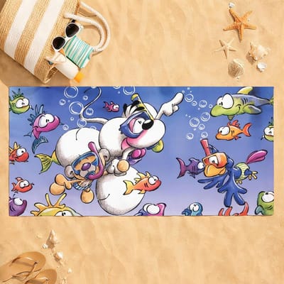 Cartoon Schattige D-Diddl Muis Handdoek Sneldrogend Absorberende Strandhanddoek voor Sport, Fitness, Zwemmen en Buitenactiviteiten W80*H160(CM)
