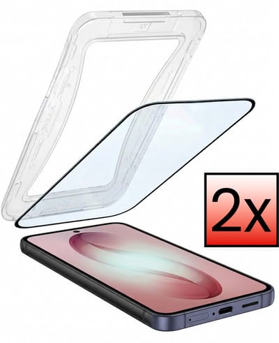 Screenprotector - 2 Stuks - Geschikt voor Samsung Galaxy S26 - Met Installatie Kit - Beschermglas - Gehard Glas - Tempered Glass - Screen Protector - Inclusief Montage Frame - Buigbaar Hybrid Bescherm Cover