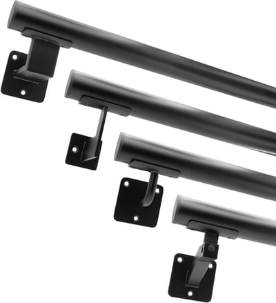 Leuning set - Metaal zwart - Veilig traplopen - Roestvrij poedercoating - 150 cm lengte - Zwart