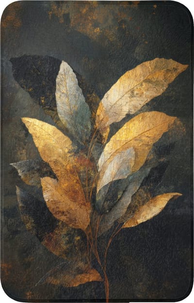 WC mat 50x80 cm - Antislip - Gouden Bladcompositie – Botanische Luxe - Toiletmat - Vloermat - Douchemat - Toilet tapijt - Toiletmatten