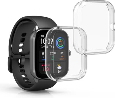 kwmobile 2x smartwatch hoes geschikt voor Huami Amazfit GTS 4 Mini hoesje - Siliconen sporthorloge cover - Activity tracker case in transparant
