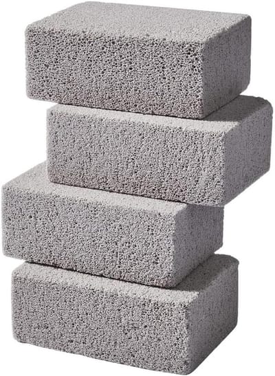 Reinigingsstenen Barbecue - Puimsteen Blokken - Grill Schoonmaken - Herbruikbaar Absorbeert Niet - 4 Stuks 10x7x4cm - Grijs