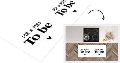 Keukenloper - Loper keuken - Quotes - Spreuken - 'Mr & Mrs to be' - Trouwen - 120x50 cm - Keukenloper vinyl
