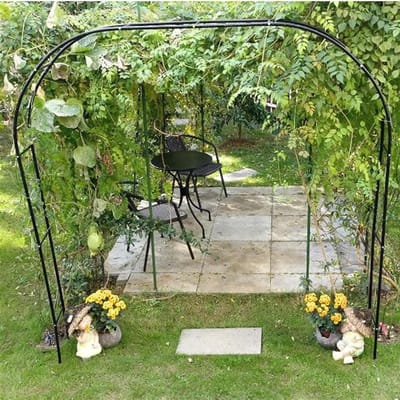 Metalen Tuinboog - Rozenboog Klimplanten - Tuin Decoratie - Roestbestendige Coating - B140 x H230 cm - Wit