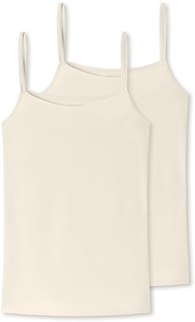 Uncover by Schiesser 2 PACK Spaghetti Top hemdjes - Dames Onderhemd - off wit