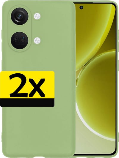 Hoesje - 2 Stuks - Geschikt voor OnePlus Nord 3 - Sterk & Shockproof - Case Siliconen - Back Cover - Telefoon Hoes - Telefoonhoesjes - Groen