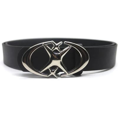 Ceinture Femme Punk Boucle Étoile Ceinture Design Croix Métal Vintage Gothique Homme Femme Ceinture Y2K Ceinture en Cuir PU Ceinture Pantalon Jeans Ceinture Dame 105cm black