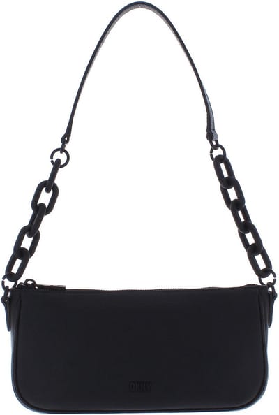 DKNY Leren Schoudertas Frankie TZ Demi Shoulderbag Blk / Black Zwart