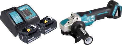 Makita DGA 520 SGX1 accu haakse slijper 18 V 125 mm X-LOCK Brushless + 2x accu 6.0 Ah + lader