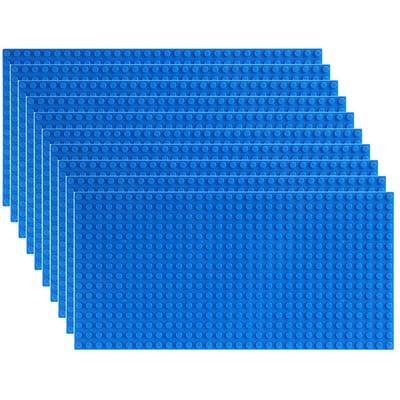 10 stuks 16x32 punten Tijdloze Basisplaten DIY Stenen Basisplaten Stad Afmetingen Bouwstenen Figuren Bouwspeelgoed 10pcs16x32 blauw