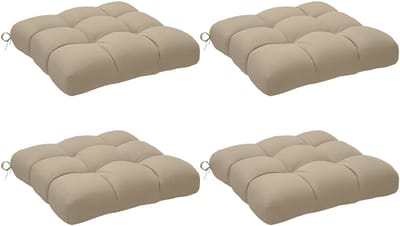 Outsunny Outdoor Zitkussenset - Stof - 48x48x10cm - Khaki