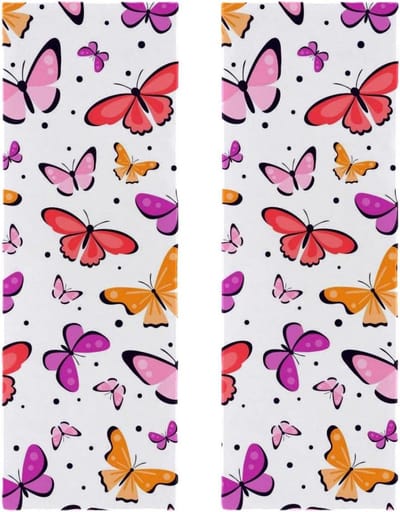 Microfiber Gym Handdoeken - Sporthanddoeken Zacht - Zweet Afnemen - Super Absorberend - 30x80cm - Roze Vlinders