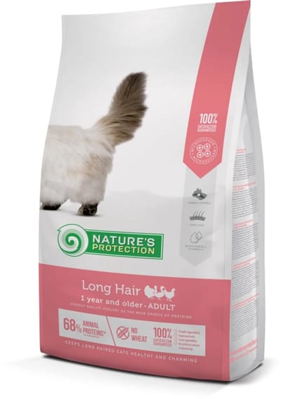 Nature's Protection Super Premium - KAT - Langharige rassen - Adult - met gevogelte - 7kg