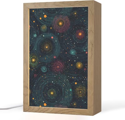 Nachtlampje 20x30 cm - Kinder lampje - Sterren - Kleurrijk - Lichtgevende kernen - Tafellamp kinderkamer - Slaapkamer lamp - Bedlamp kinderen - Kinderlampje stopcontact - Wandlamp babykamer - Nachtlampjes