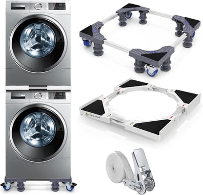 Stapelkit Wasmachine - Droger Verhoger - Ruimte Besparen - Verstelbaar & Stabiel - 43-72 cm - Grijs