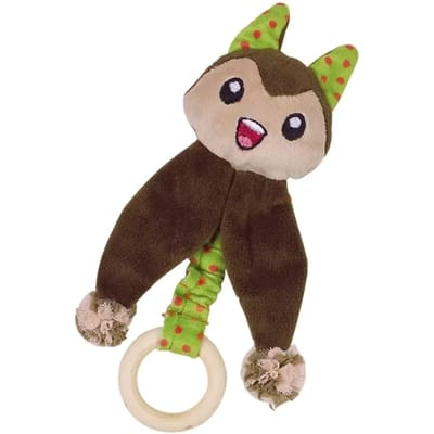 Knuffel voor hond - kat met kattenkruid en houten ring Nobby Pet