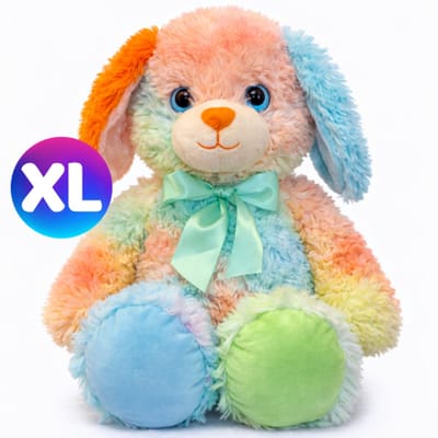 Topknuffels® Hond (Pastel Kleuren) Pluche Knuffel Dier XL 50 cm - Speelgoed Tie-Dye Knuffels - Regenboog Rainbow Plush