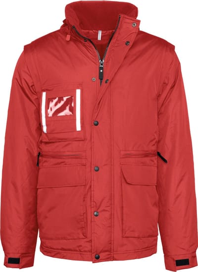 WK. Designed To Work Workwear Parka Met Afritsbare Mouwen WK6106 - Red - S