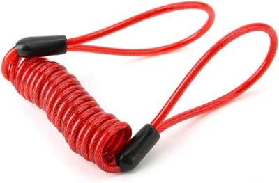 Allecto - Veerherinneringsdraad Beveiligingsslot - Stalen Kabelslot - Rood - Fiets Motorfiets Scooter