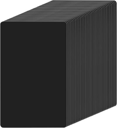 150 Stuks Aluminium Visitekaartjes Zwart 86x54x0.2mm - Lege Metalen Visitekaarten voor Kantoor, DIY en Geschenken met Lasergravure