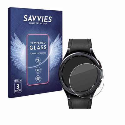 Savvies - Glas Screenprotector voor Samsung Galaxy Watch 6 Classic (43 mm) - Gehard Beschermglas 9H 3 Stuks