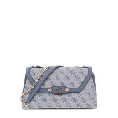 GUESS schoudertas handtas Lindsey Convertible Xbody Flap Slate Logo blauwgrijs