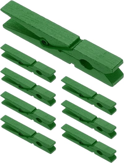 Wasknijpers, 100 stuks kleurrijke houten knijpers met sterke grijpkracht voor foto's, kleding, decoratief knutselwerk, groen