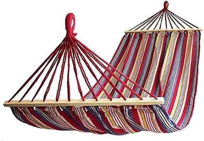Hangmat - Net hangmat - Ontspannen in de tuin - Fiesta design - 200x100 cm - Rood blauw
