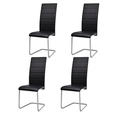 vidaXL - Eetkamerstoelen - 4 - st - kunstleer - zwart