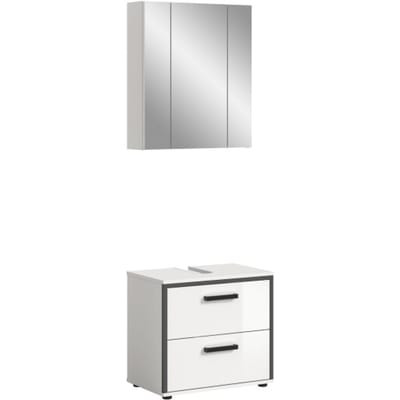 Furnilux Moderne badcombinatie met spiegelkast en wastafel compacte opbergoplossing