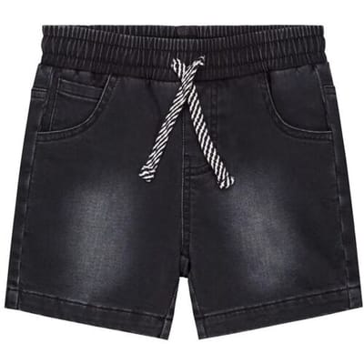 Prénatal peuter short - Jongens - Zwart Denim - Maat 74