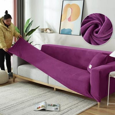 Bankhoes Stretch Fluwelen Antislip Bankhoezen Voor Woonkamer L Vorm Sectionele Bankhoes Fauteuilhoezen 2pcs pillowcase white