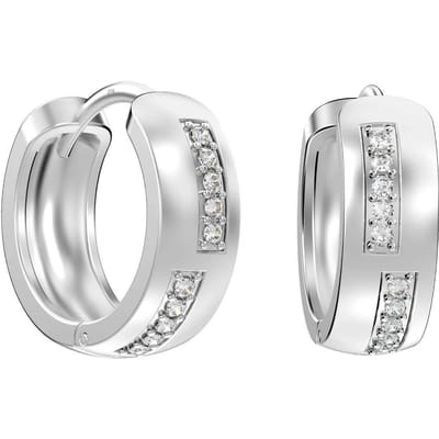 Huggie Oorbellen voor Dames met Gecombineerde Cubic Zirconia 925 Sterling Zilver BIPE017