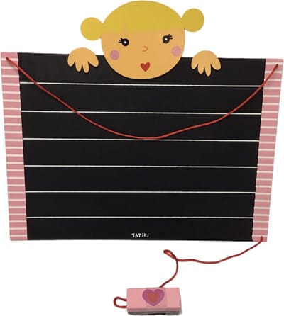 Krijtbord Meisje 30 x 21 cm in 3 kleuren wordt assorti geleverd