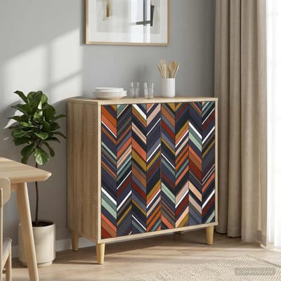 vidaXL - Dressoir - OMMEN - Sonoma - 69 - x - 33 - x - 75 - cm - Bewerkt - hout