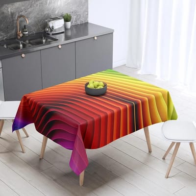 Regenboog Print Patroon Tafelkleed Huisdecoratie Tafel Rechthoekig Feest Vlekbestendig Stofhoes 140x220cm