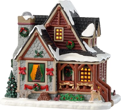 Lemax - 'Christmas Cabin' - Verlicht gebouw - Exclusief adapter (werkt ook op batterijen)